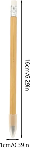 Miniatura 5 de Tofficu Forever Pencil - Lápiz creativo, 6 lápices de bambú borrables, lápiz de madera eterno, lápiz eterno, lápices sin tinta para escribir