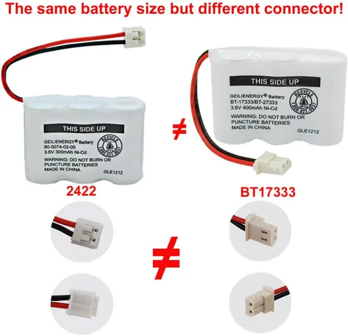 Miniatura 4 de BT-17333 BT-27333 - Batería recargable para teléfono celular 2/3AA 3.6V NI-CD, batería inalámbrica compatible con Vtech BT17333 BT27333 BT-17233