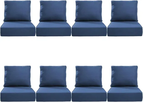 Miniatura 47 de Rilyson Cojines de patio para muebles de exterior, 22 x 24 pulgadas, respaldo alto y asiento profundo, cojín de exterior para sillas de patio, sofá