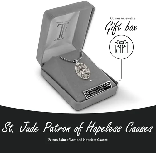 Miniatura 4 de True Faith Jewelry Sterling Silver Patron Medal 78 Inch