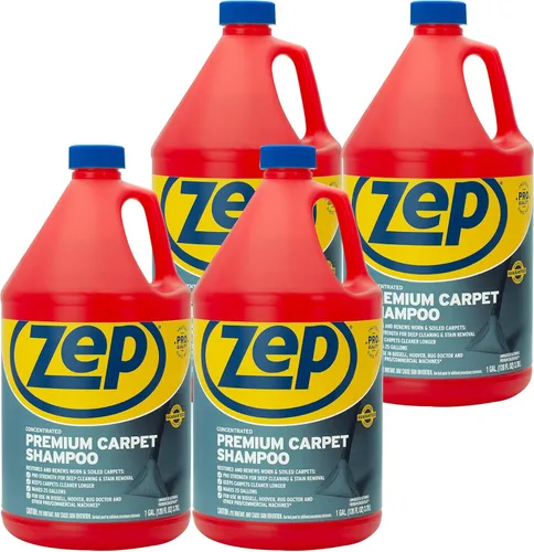 Zep ZUPXC128 - Champú para alfombras de primera calidad, 1 galón (caja de 4), limpieza profunda y eliminación de manchas, para máquinas de alfombras