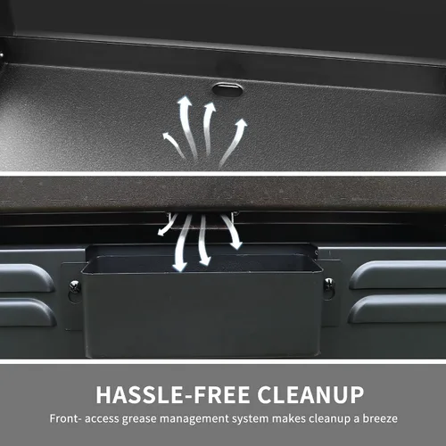 Miniatura 3 de Plancha de gas propano portátil flexible de 30 pulgadas con tapa, 2 quemadores de 30,000 BTU, parrilla grande de 30 pulgadas con estante