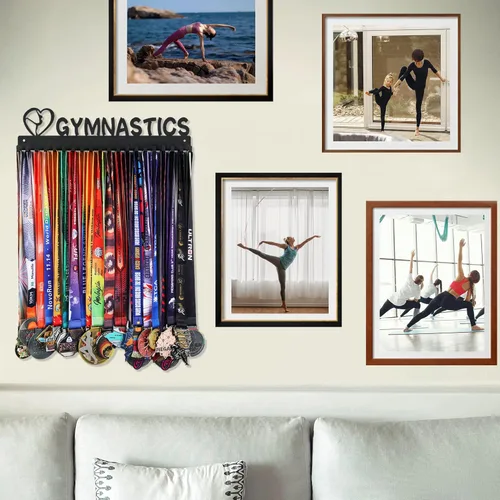 Miniatura 6 de Goutoports Exhibidor Colgador de Medallas - She Believed She Could She Did - Colgador de Pared Personalizado para Medallas de Corredor de Carreras