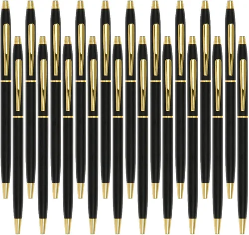 Miniatura 13 de Cambond Bolígrafos de metal – Bolígrafos de tinta negra para firma de libros de invitados de boda, diario y oficina, punta media de 0.039 pulgadas