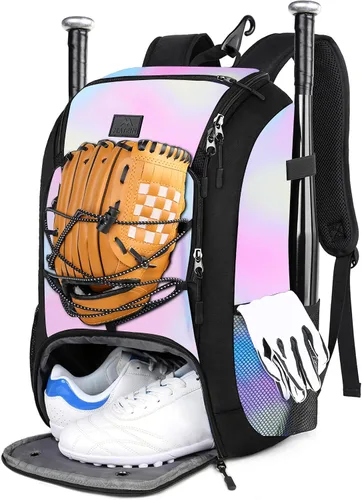 Miniatura 19 de MATEIN Mochila de Béisbol, Bolsa de Bate de Sóftbol con Compartimento para Zapatos para Jóvenes, Niños y Adultos, Bolsa de Béisbol Ligera con Gancho