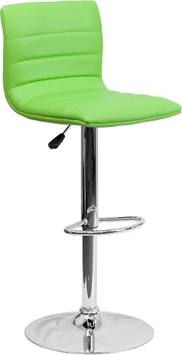 Miniatura 19 de Flash Funiture silla de bar ajustable con base cromada, Vinilo, Gris