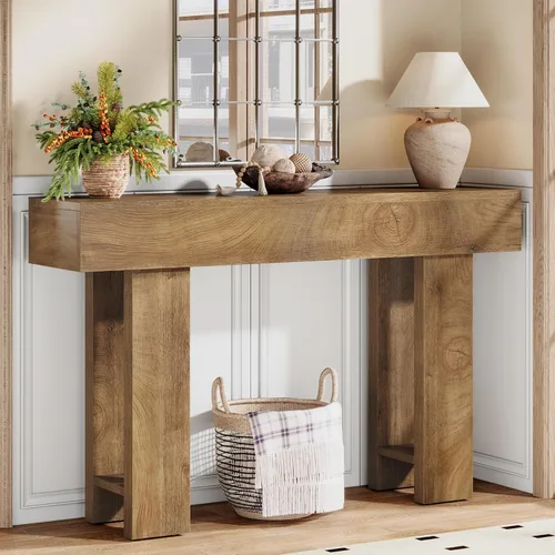 Cealform Mesas de Consola para Entrada, 47.2 Pulgadas de Largo Mesa de Sofá Detrás del Sofá, Mesa de Entrada de Estilo Rústico de Madera para Sala