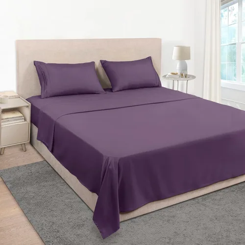 Miniatura 46 de Mejoroom Juego de sábanas de tamaño King – Sábanas y fundas de almohada de ropa de cama 1800 de lujo para hoteles – Sábana bajera con bolsillo
