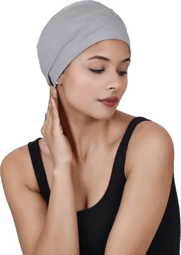 Miniatura 2 de SAKUCHI Sombreros de quimioterapia sólidos para dormir de bambú suave para mujer, gorro de cáncer
