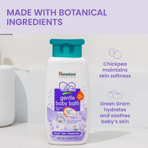 Miniatura 4 de Himalaya Gentle Baby Bath, Baby Wash, libre de parabenos, SLS/SLES y ftalatos (6.8 fl oz 1-PACK)