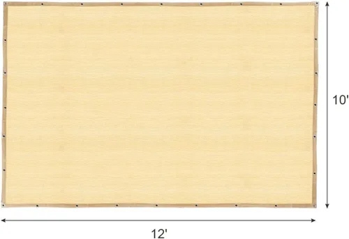 Miniatura 4 de Shatex - Tela para sombra con ojales y oscurecimiento del 90% de 10 x 12 pies para toldo de pérgola, color trigo, con 12 bolas elásticas