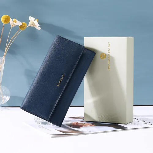 Miniatura 6 de SENDEFN - Cartera de cuero para mujer, portatarjetas con bloqueo RFID, monedero para mujer con cierre