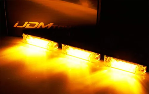 Miniatura 8 de iJDMTOY 3 luces de marcador LED ámbar con lente ámbar para rejilla central, compatibles con Toyota 2014 en adelante 4Runner o 2012 en adelante