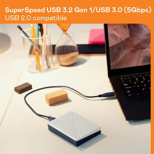 Miniatura 5 de Western Digital Disco duro externo portátil de 5TB My Passport con protección con contraseña y software de respaldo automático, blanco - Western