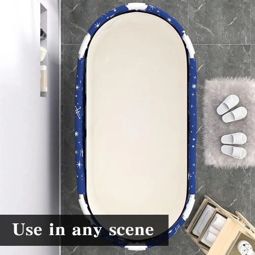 Miniatura 6 de Bañera plegable, gran bañera portátil para adultos, independiente con espuma térmica gruesa para el hogar, baño, spa (XL cielo azul)