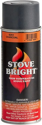 Miniatura 21 de Pintura en aerosol Stove Bright de alta temperatura, metálica, hasta 1200 grados, 12 onzas (paquete de 1), 6304 - negro liso sin brillo 6304 - Negro