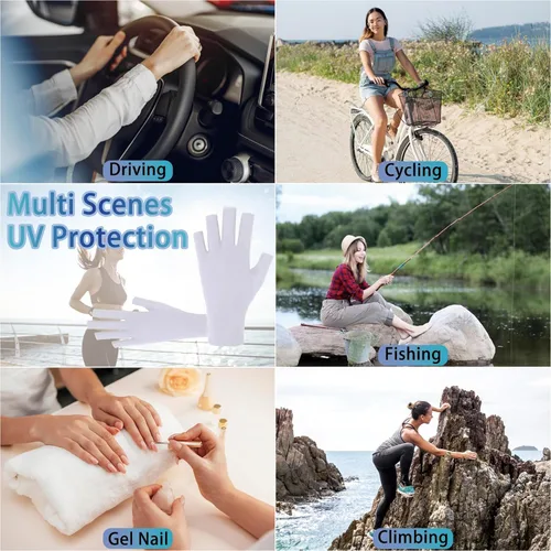 Miniatura 5 de Guantes UV para lámpara de uñas de gel, guantes profesionales de protección UV UPF50+ para manicuras, guantes anti UV sin dedos para arte de uñas
