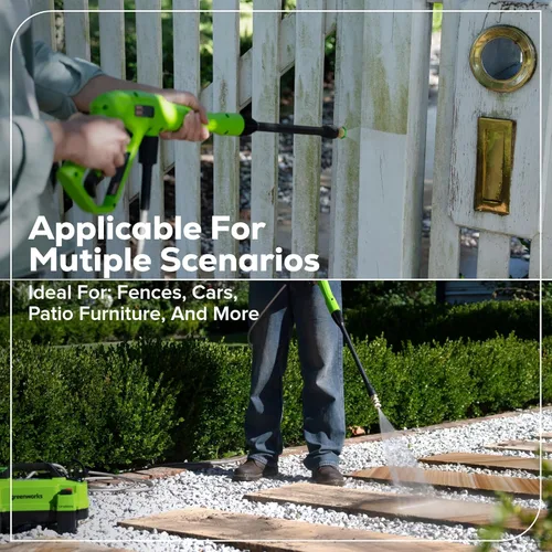 Miniatura 7 de Greenworks Lavadora a presión de 1700 PSI y 1.2 GPM, ultra compacta y ligera, ideal para limpiar patios, terrazas, aceras, muebles de exterior
