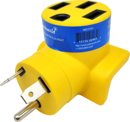 Parkworld 885378Y Adaptador de carga EV RV 30 Amp NEMA TT-30P a 14-50R Adaptador compacto de una pieza (solo para Tesla u otro uso de cargador EV,