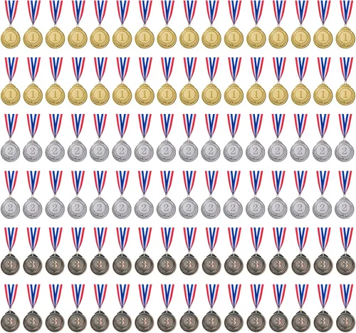 favide 96 medallas de oro y plata de bronce, medallas ganadoras de premios de oro y plata para competiciones, fiestas, estilo olímpico, 2 pulgadas