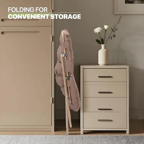 Miniatura 5 de Magshion Silla plegable de gran tamaño para adultos, silla de lectura con otomana, asiento circular esponjoso de piel sintética, cómoda silla