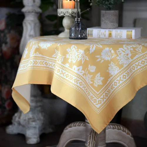 Miniatura 18 de ARTABLE Mantel Rectangular de Primavera con Estampado de Flores, Hierba y Patrones Florales Vintage, Mantel para Mesa de Pascua, Camino de Mesa