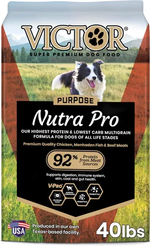 Miniatura 10 de VICTOR Alimento súper premium para perros – Purpose Nutra Pro – Sin gluten, croquetas secas altas en proteínas y bajas en carbohidratos para perros