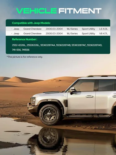 Miniatura 3 de YHTAUTO Elevalunas eléctrico delantero del lado del conductor con conjunto de motor de 2 pines compatible con Jeep WJ Series Grand Cherokee