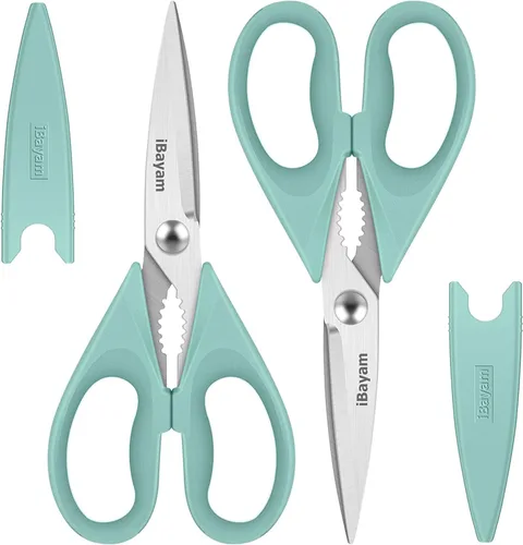Tijeras de Cocina, iBayam Tijeras de Cocina Resistentes para Carne Tijeras para Aves de Corral, Aptas para Lavavajillas Tijeras de Cocina para Sky