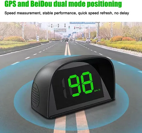 Miniatura 5 de Shkalacar Pantalla frontal HUD para automóvil, velocímetro digital GPS KM/H MPH con pantalla LED de fuente grande + adaptador de carga de automóvil