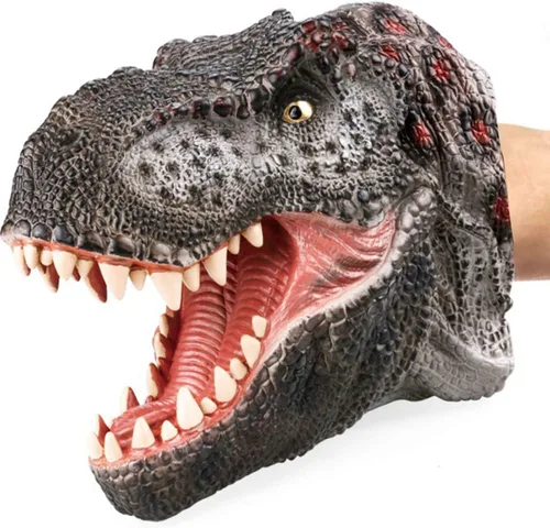 Miniatura 7 de Gemini&Genius Triceratops Marionetas de Mano de Dinosaurio Grandes de Goma Suave Realistas Divertidas y Aterradoras Cabeza de Dino Marionetas
