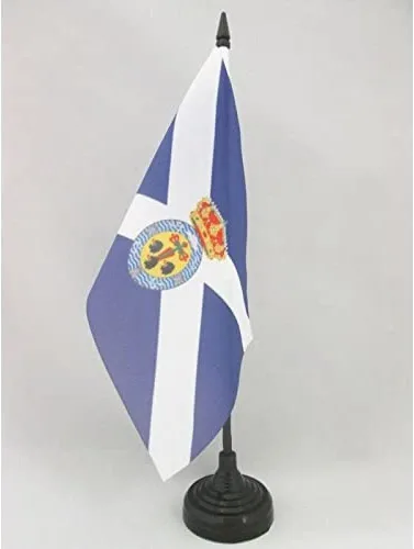 Miniatura 48 de Bandera de mesa de Andalucía 4'' x 6'' - Bandera de escritorio de la región española de Andalucía 5.9 x 3.9 in - Barra y base de plástico negro - AZ