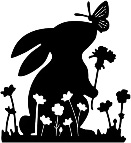 Miniatura 8 de Troqueles de metal de conejo de Pascua, lindo conejo beso, mariposa, marco de animales, plantillas de manualidades, tarjetas de corte, troqueles