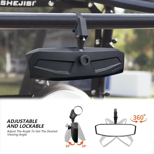 Miniatura 2 de SHEJISI Espejo retrovisor UTV para jaula antivuelco de 1.5 a 2.0 pulgadas, nuevos espejos RZR con ajuste simple del ángulo de visión, compatible