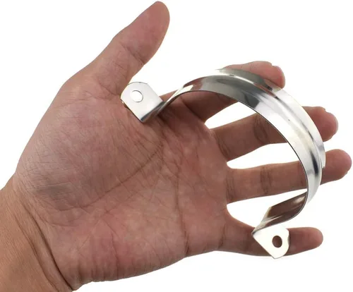 Miniatura 15 de Hahiyo Abrazaderas de soporte de tubo en U de dos agujeros, 0.315 in, resistente, sin óxido, brillante, fuerte, resistente al viento, sin afilado