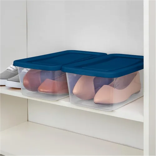 Miniatura 6 de Sterilite - Contenedores de almacenamiento apilables de 6 cuartos de galón para el hogar con asas y tapa para almacenamiento y organización