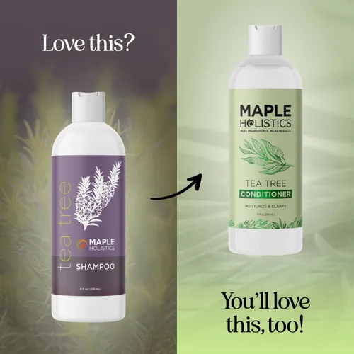 Miniatura 6 de Champú de árbol de té, Puro y Natural para Hombres y Mujeres, Cuidado anticaspa, Apto para cabellos teñidos, Hecho en Estados Unidos por Maple