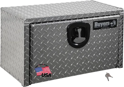 Miniatura 26 de Buyers Products 1705148 - Caja de camión de aluminio diamantado para debajo de la carrocería con pestillo de mango en T, 14 x 12 x 16 pulgadas