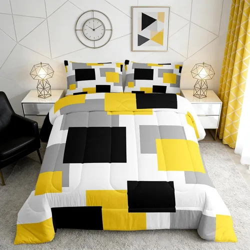 Miniatura 62 de Castle Fairy Juego de edredón con estampado azteca occidental, juego de ropa de cama geométrica a rayas marrones para niños y adolescentes