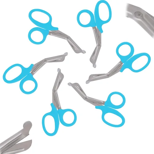 ® 6 Pcs de paramédico Utility vendaje de primeros auxilios Acero Inoxidable Trauma EMT EMS Tijeras Tijeras 7,25 'Teal ODM