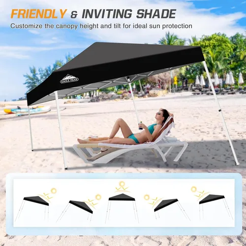 Miniatura 7 de Eagle Peak - Pérgola plegable (10.0 x 10.0 pies), patas inclinadas, de tela, para exteriores, fácil de montar, Negro