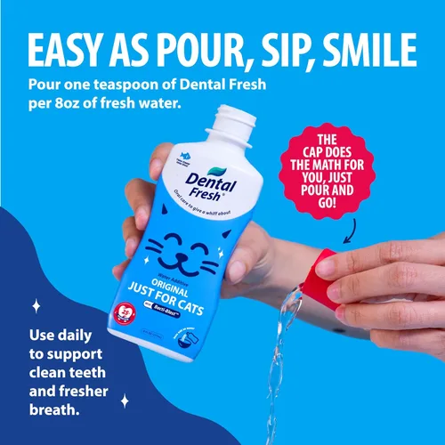 Miniatura 3 de Aditivo para agua Dental Fresh para gatos, sabor a atún para el cuidado dental – Cuidado oral fácil, dientes más limpios, aliento fresco y apoyo