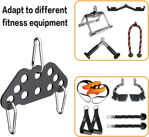 Miniatura 3 de veimia Accesorios de tracción LAT, placa adaptadora de mango en D doble a individual para barra desplegable LAT de agarre neutro, accesorios