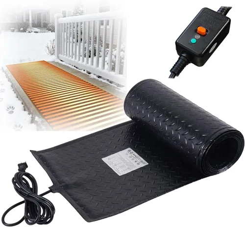 Alfombrillas térmicas para derretir la nieve al aire libre, antideslizante, protección contra fugas para techos de pasarelas, 3 pulgadas/h derretir