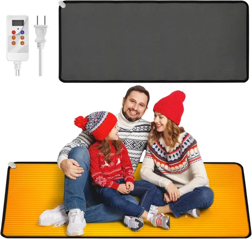 Miniatura 12 de Calentador térmico de PVC de 110 V para calentador de pies debajo del escritorio, 31.5 x 20 pulgadas, almohadilla térmica eléctrica de ahorro