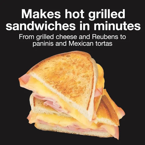 Miniatura 2 de Proctor Silex Sandwichera caliente de lujo con platos de cerámica antiadherentes sin PFAS fáciles de limpiar, se adapta a hasta 2 quesos a