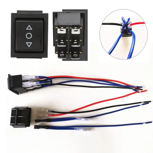 Miniatura 2 de 3 unids momentánea polaridad inversa interruptor DC 12V 20A Motor Control DPDT 6 Pin 3 posiciones (ON) - Apagado (ON) reinicio automático de barco