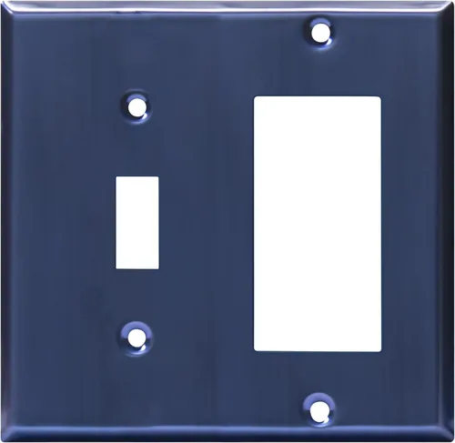 Miniatura 44 de ENERLITES - Placa de pared combinada de acero inoxidable para interruptor de palanca y decorativo, resistente a la corrosión, placa metálica de 2