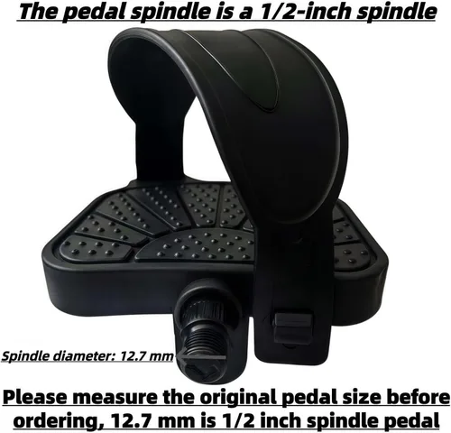 Miniatura 2 de YBEKI Pedales de bicicleta estática de grado profesional, eje de 9/16 pulgadas y 1/2 pulgadas, correas ajustables, se adapta a bicicletas