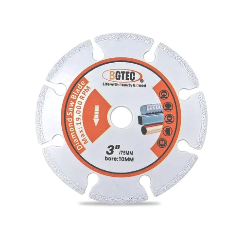 Miniatura 20 de BGTEC Hoja turbo de granito de diamante, disco de corte de 3 pulgadas/2.953 in para hormigón, hormigón reforzado, piedras artificiales duras